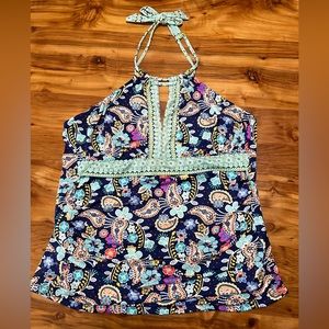 Liz Claiborne Tankini with Halter tie